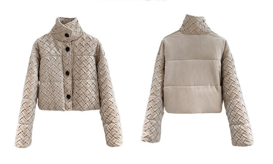 Fashionable Temperament Stand-collar Short Padded Jacket Women