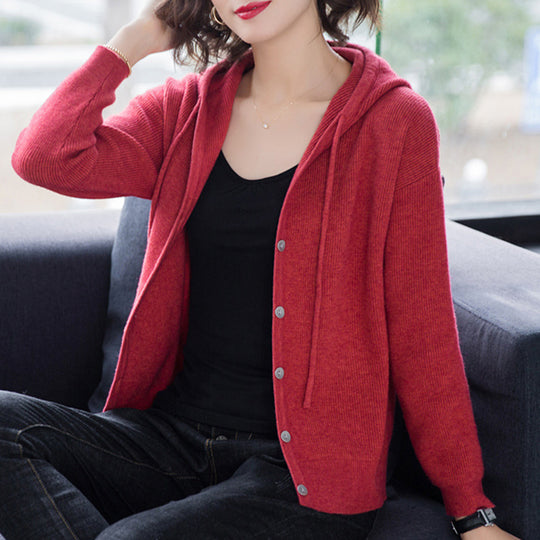 Fashion sweater women middle-aged short jacket outer wear