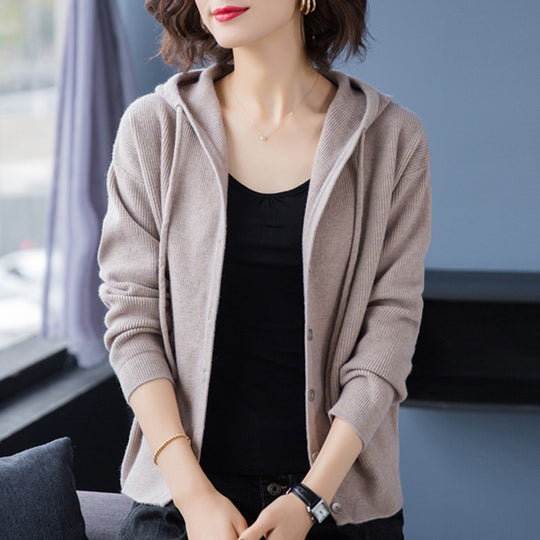 Fashion sweater women middle-aged short jacket outer wear
