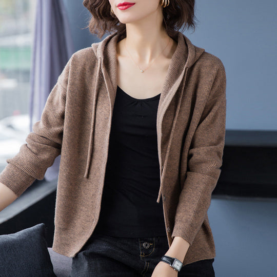 Fashion sweater women middle-aged short jacket outer wear