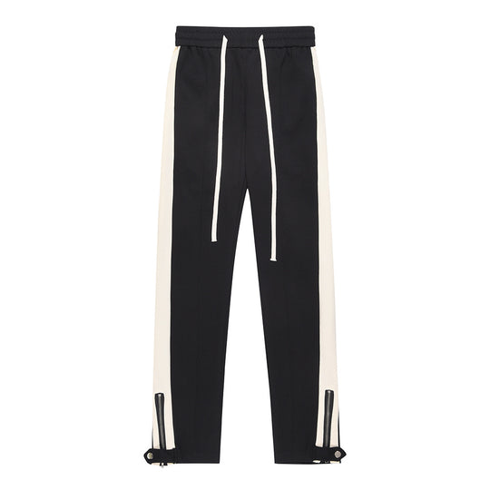 Fashion Stitching Casual Wide-leg Trousers Men
