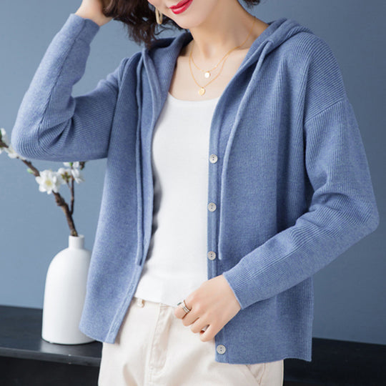 Fashion sweater women middle-aged short jacket outer wear