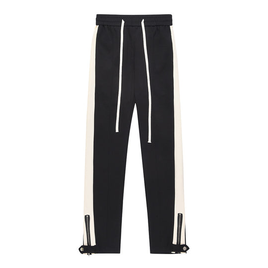 Fashion Stitching Casual Wide-leg Trousers Men