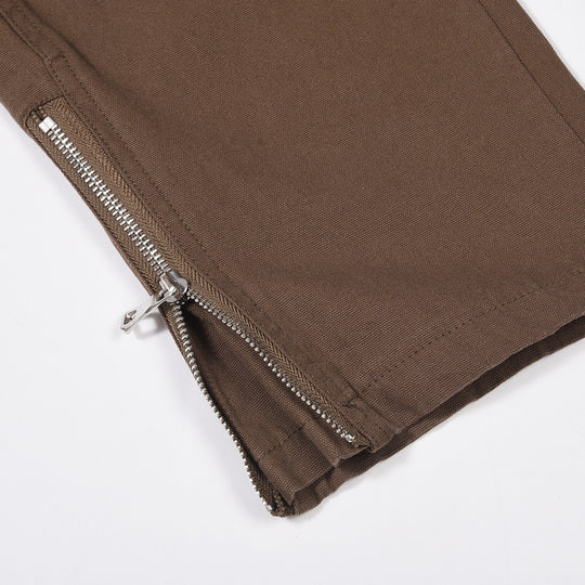 Fashion Zipper Split Casual Trousers Men