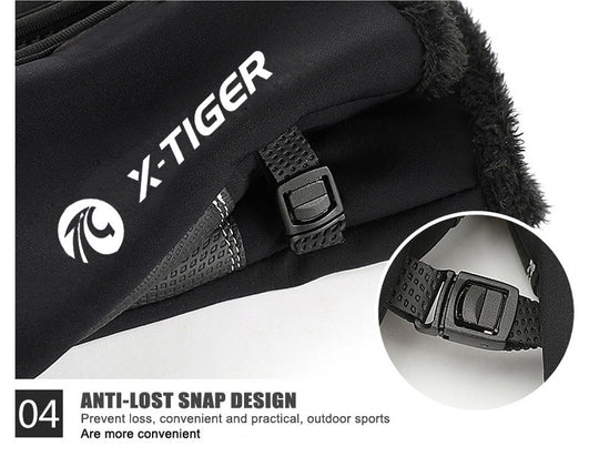 X-TIGER Winter Touch Screen Gloves Full Finger Zipper Touch Screen Men And Women Windproof Warm Cycling Sports Fleece Mountaineering