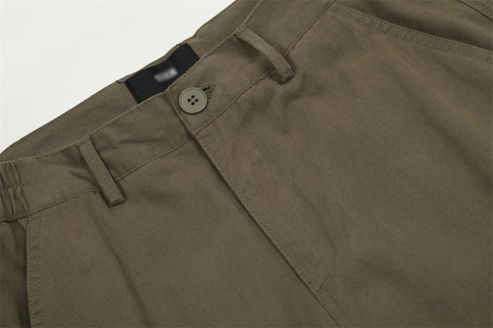 Pleated Paratrooper Tooling Straight-leg Trousers Men