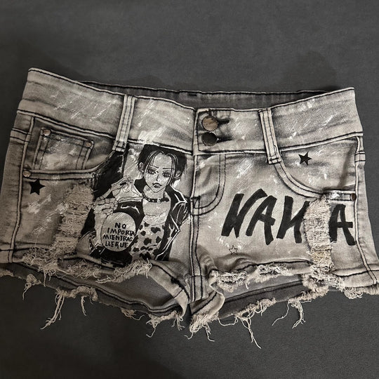 American Hot Girl Retro Low Waist Denim Shorts Women