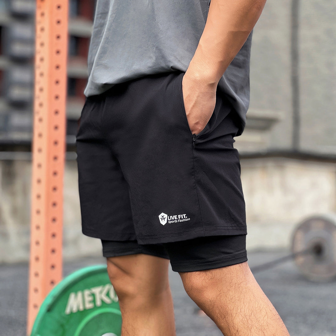 American Style Quick Drying Zippered Shorts For Men