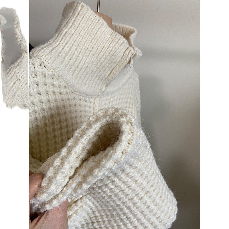 Thickened Loose Lazy Sweater Zipper Knitted Cardigan Jacket Women