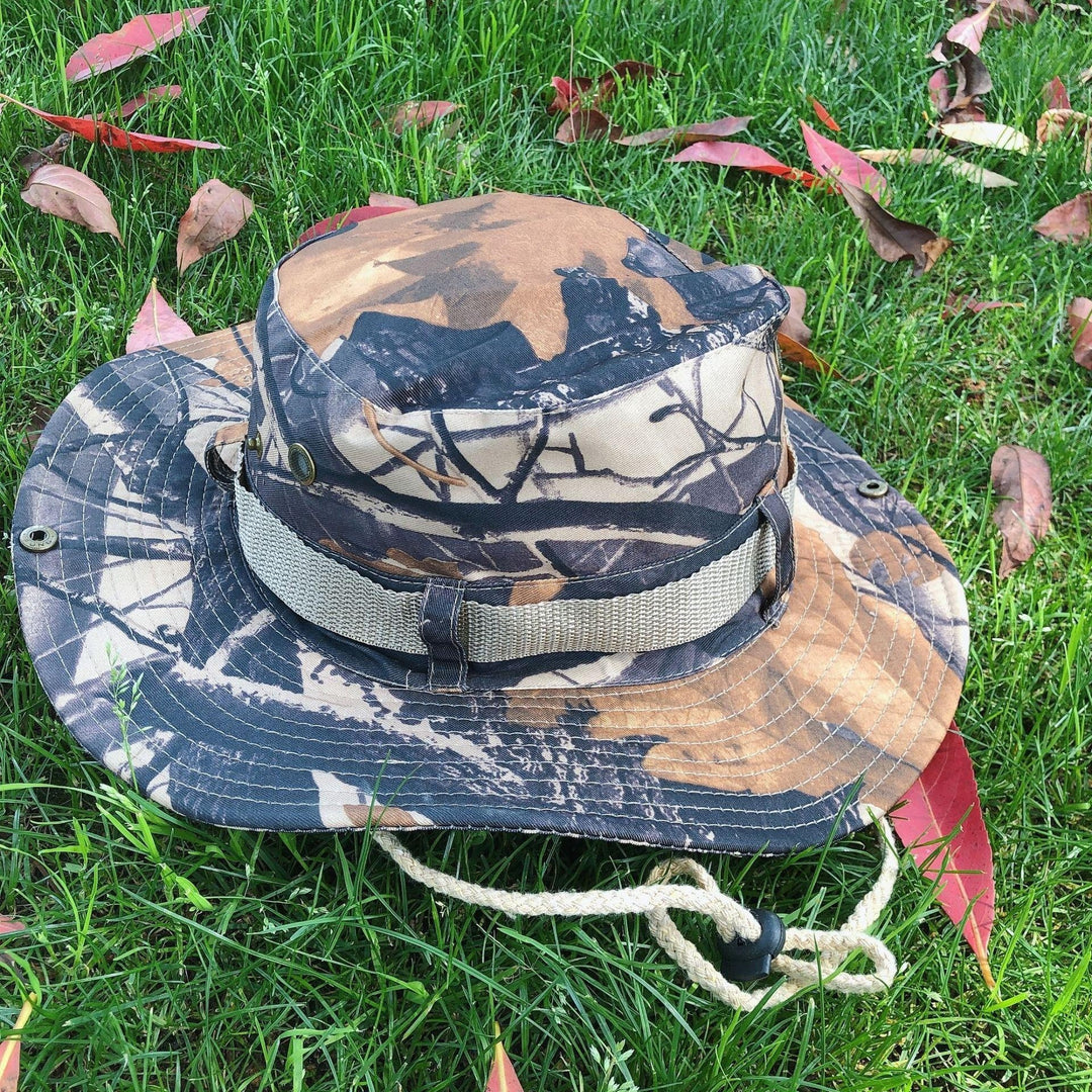 Boonie Hat Beige Broad-brimmed Hat Checked Cloth Men Women Mountaineering Outdoor Double-sided