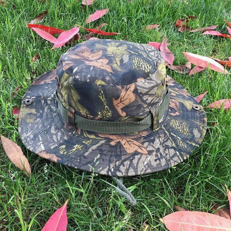 Boonie Hat Beige Broad-brimmed Hat Checked Cloth Men Women Mountaineering Outdoor Double-sided