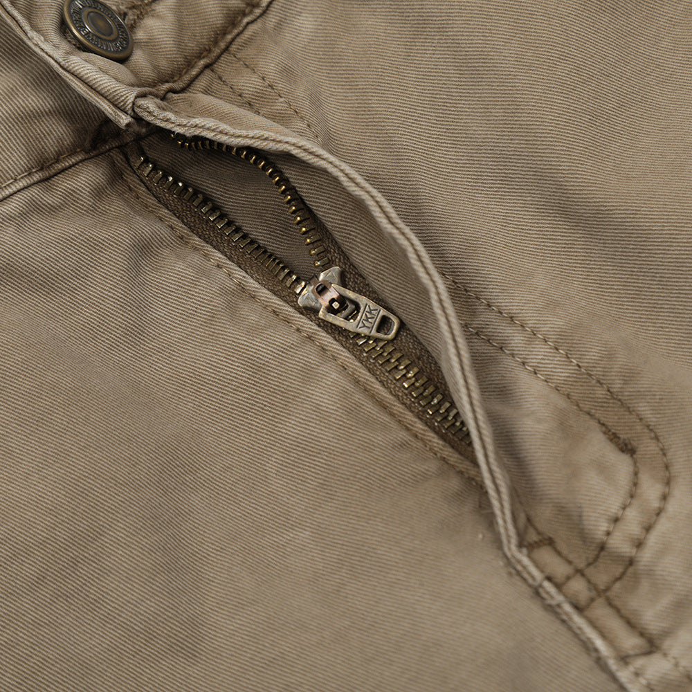 Washed Denim Straight-leg Trousers Men