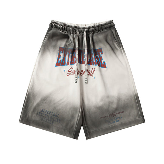 Fashion Gradient Tie-dye Loose Shorts Men