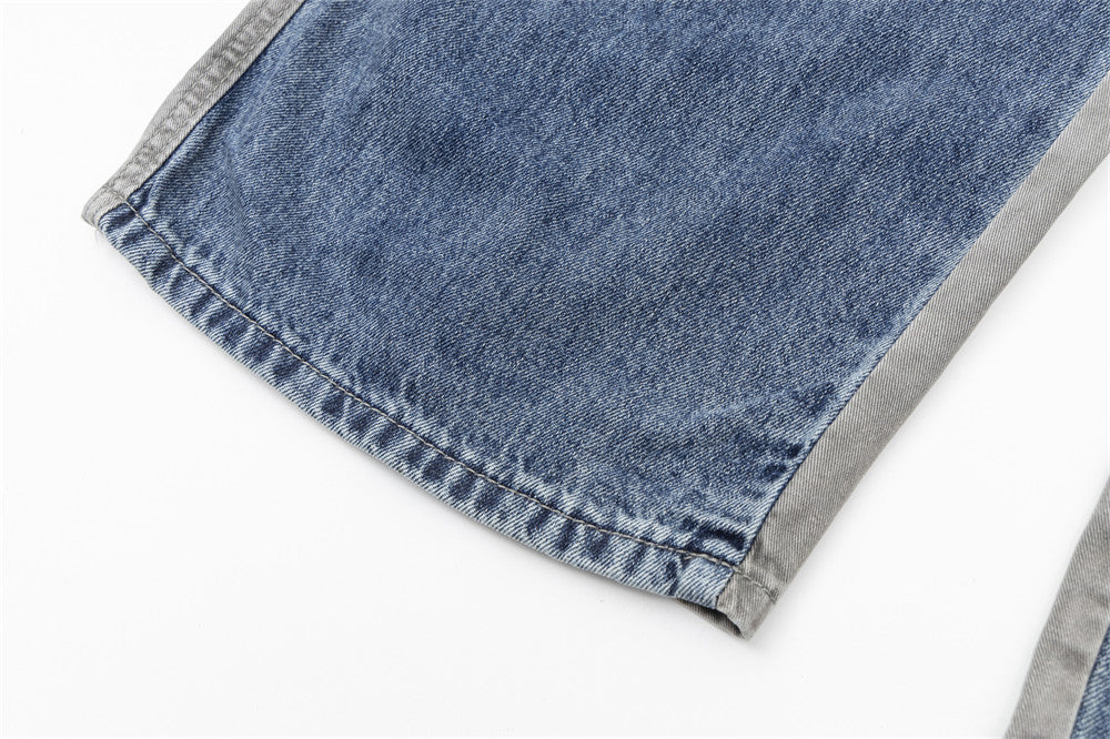Fashion Men Loose Pockets Straight-leg Trousers