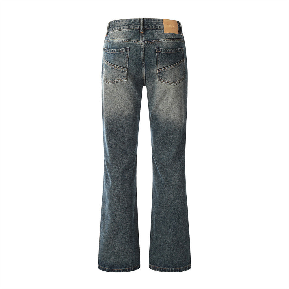 Slightly Flared Denim Trousers For Men