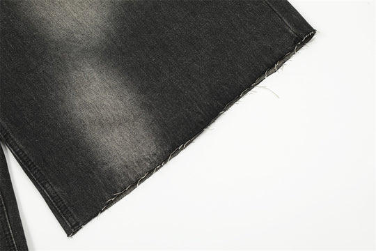 Contrast Color Paint Spray Painting Loose Denim Shorts Men
