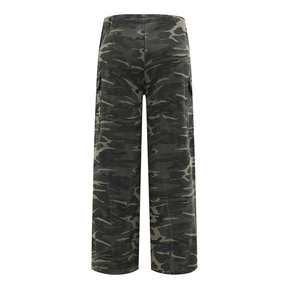 American Camouflage Workwear Straight-leg Trousers Men