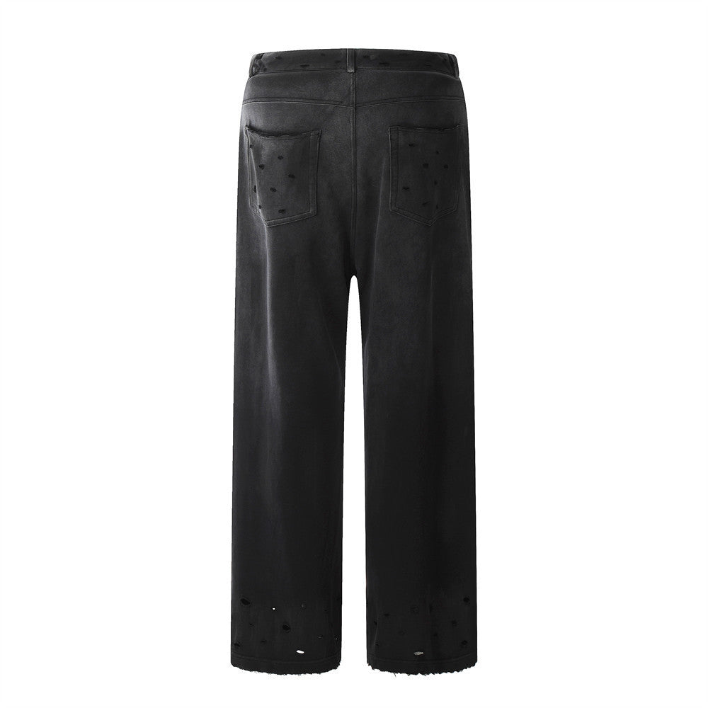 Punk Waste Soil Style Denim Trousers Men