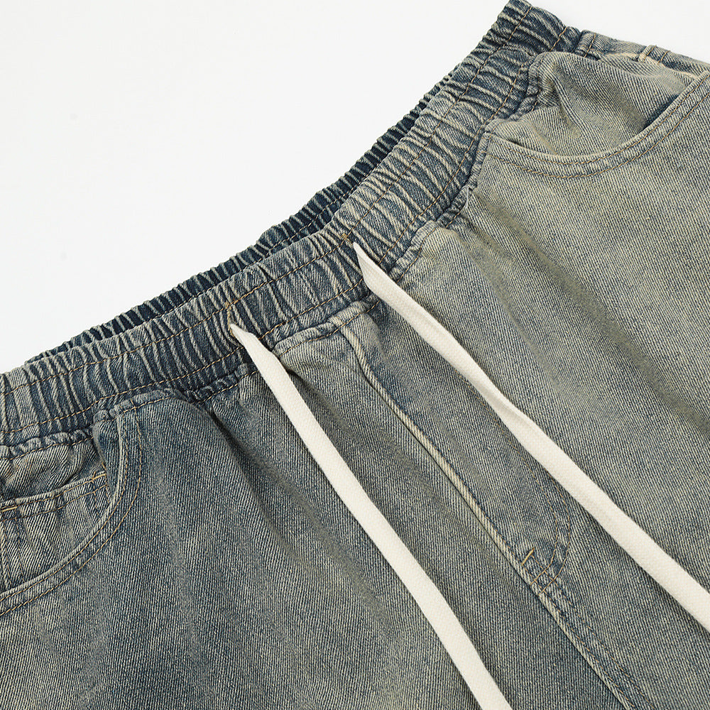 Fashion Tie Personality Denim Shorts Men