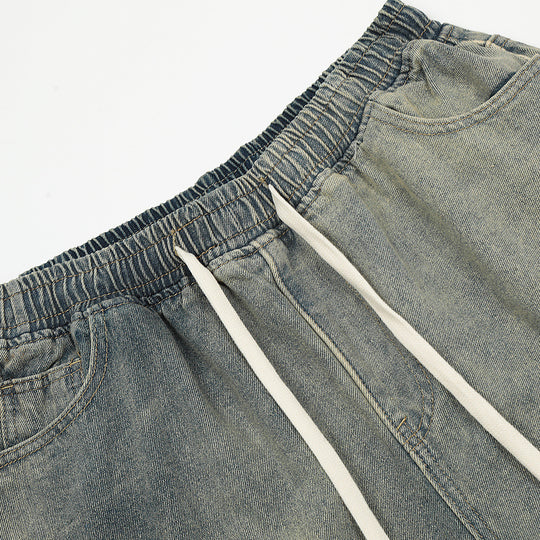 Fashion Tie Personality Denim Shorts Men