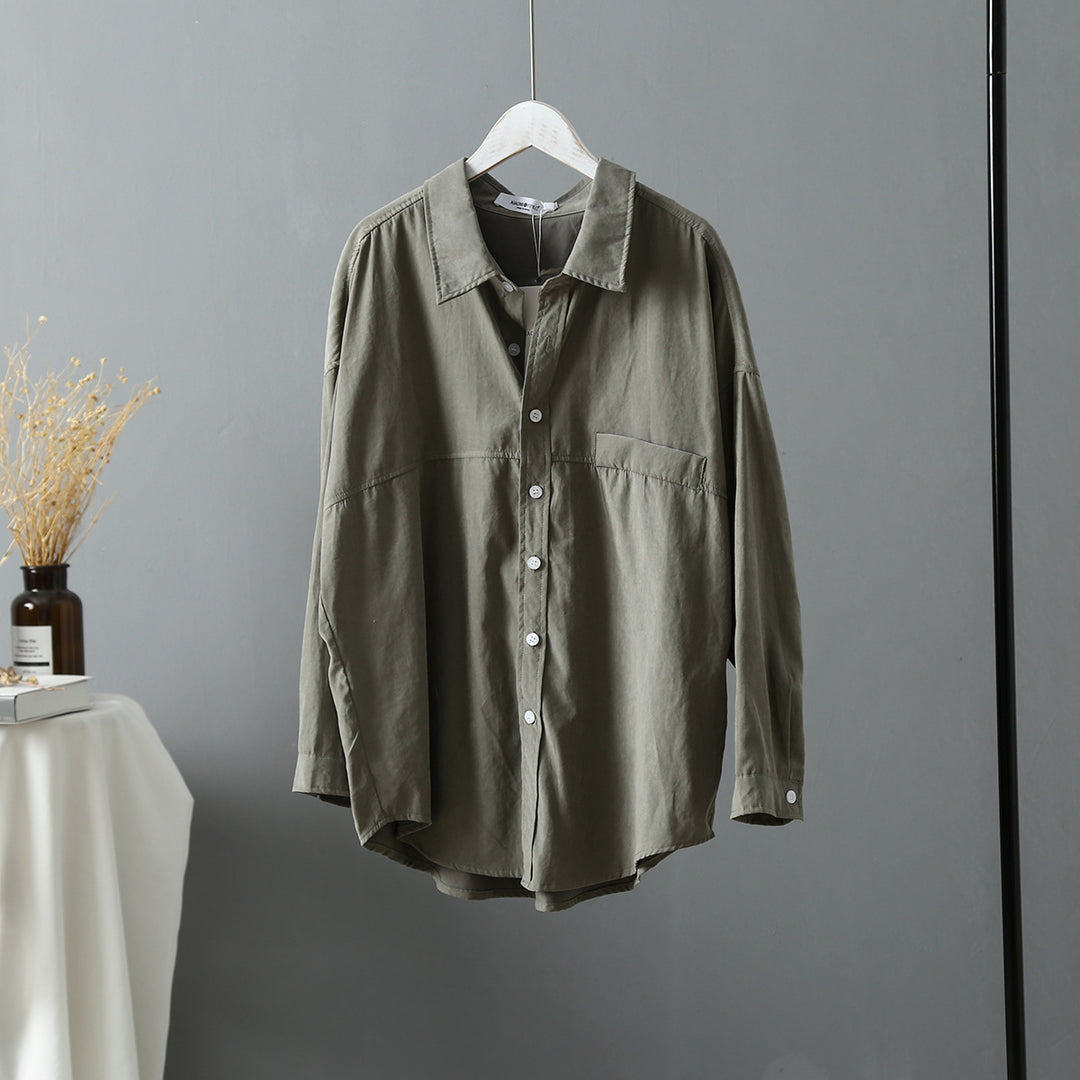Women's shirt jacket loose Hong Kong style shirt women