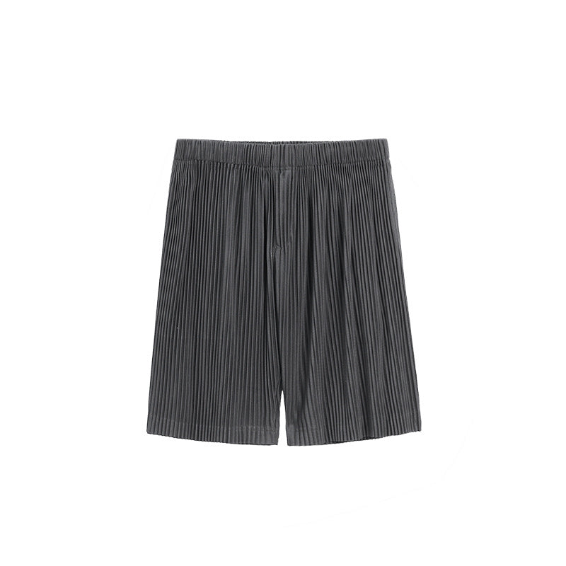 Thin Loose Casual Pants Pleated Elastic Waist Shorts For Men