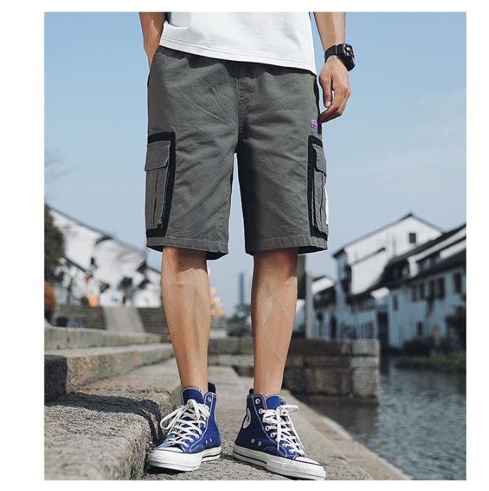Five point pants tide brand loose overalls shorts men