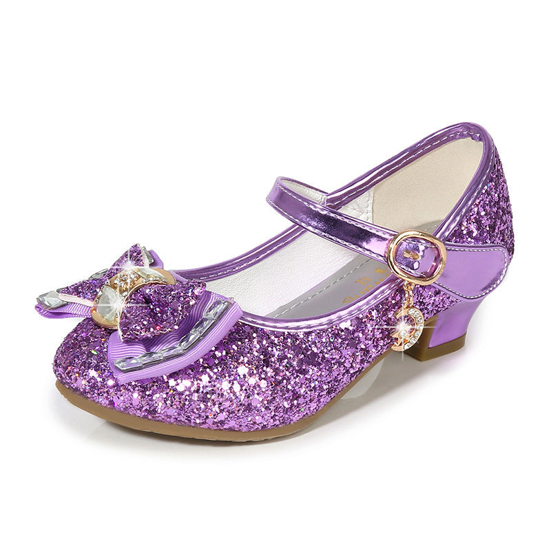 Sequined bow shoes