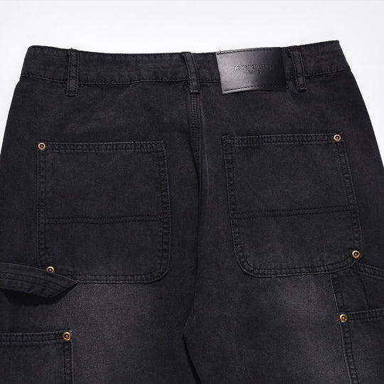 Washing Water Denim Straight-leg Trousers Men