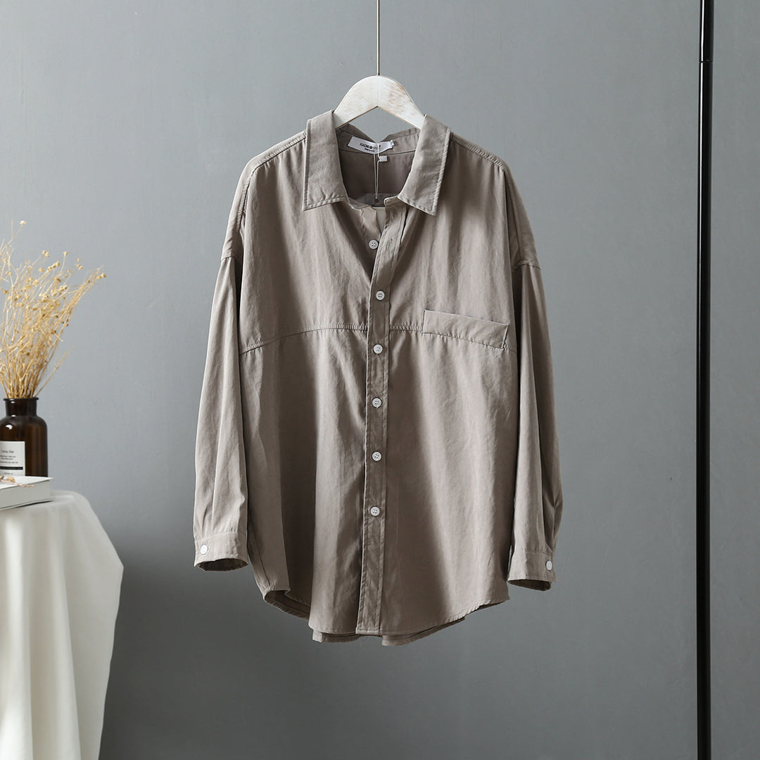 Women's shirt jacket loose Hong Kong style shirt women