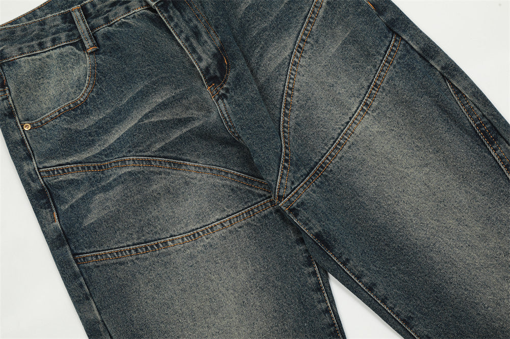 Slightly Flared Denim Trousers For Men