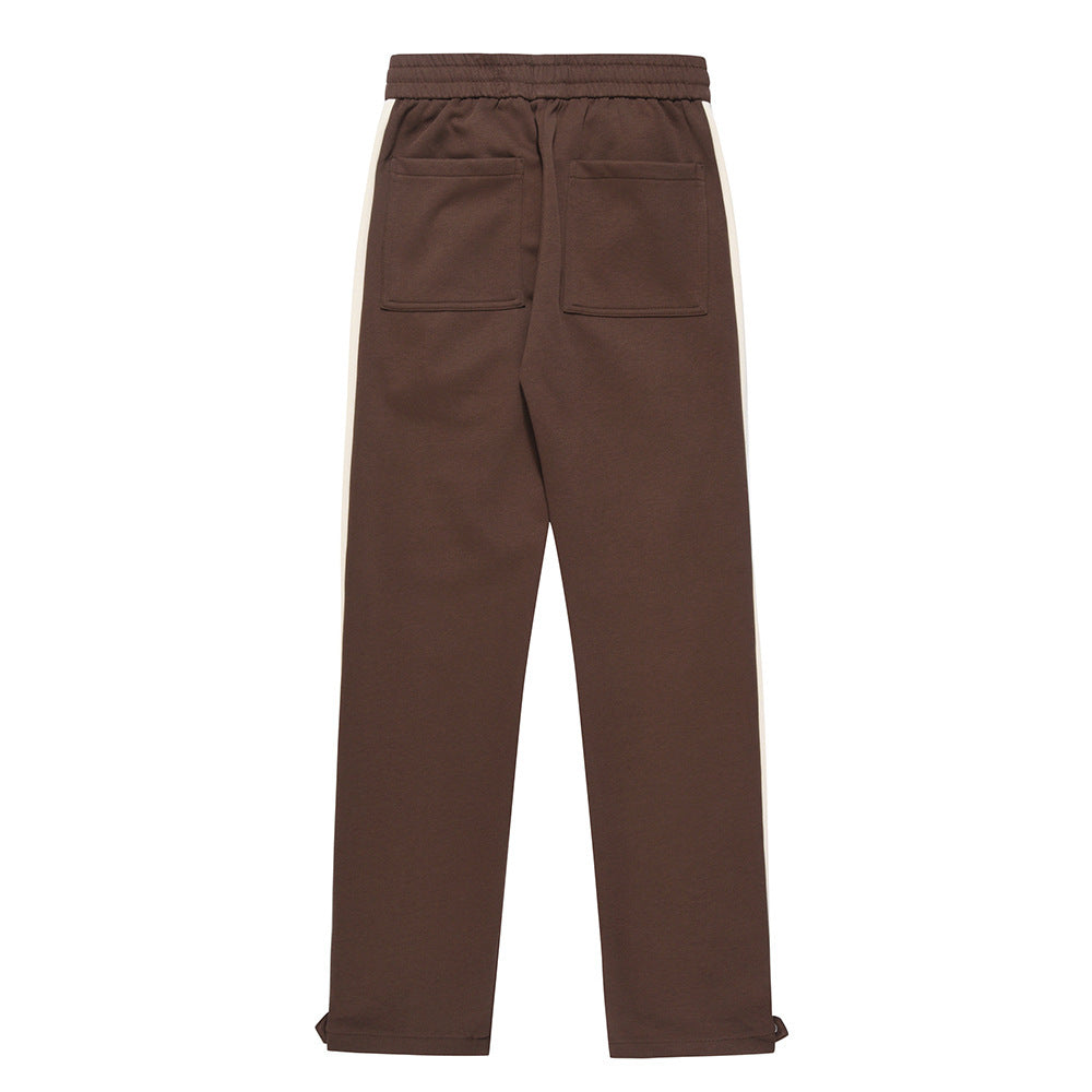 Fashion Stitching Casual Wide-leg Trousers Men