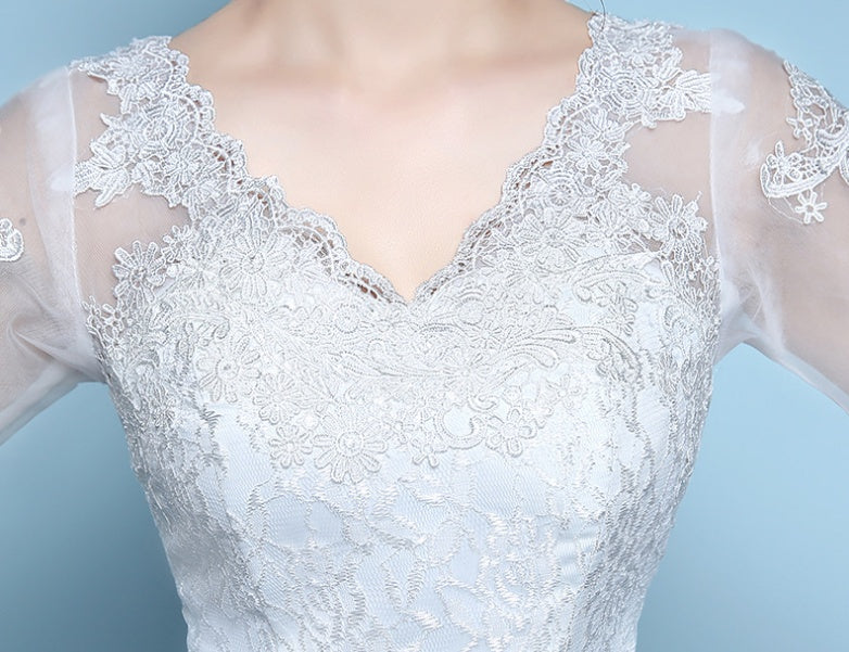 Waist fishtail wedding dress