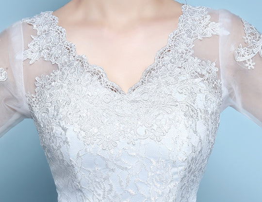 Waist fishtail wedding dress