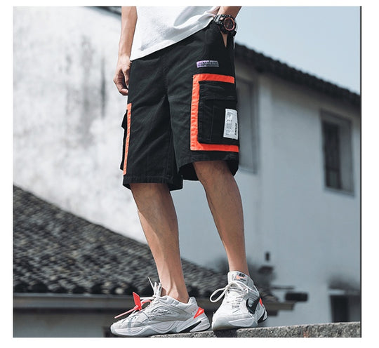 Five point pants tide brand loose overalls shorts men