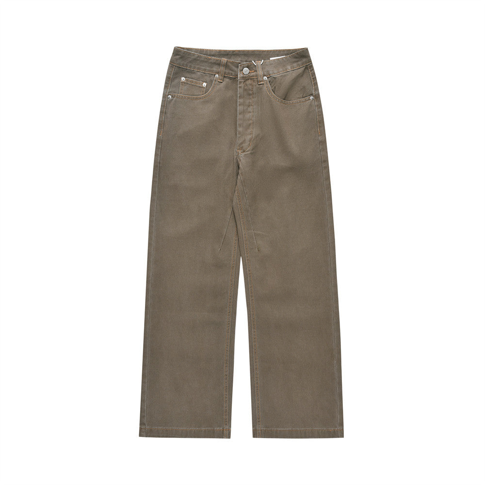American Retro Denim Straight-leg Trousers Men