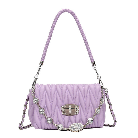 Chain One Shoulder Messenger Bag Fashion Embroidery Thread Small Square Bag