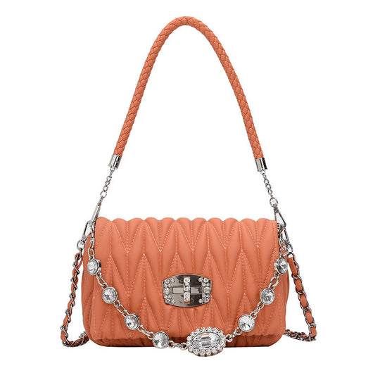 Chain One Shoulder Messenger Bag Fashion Embroidery Thread Small Square Bag