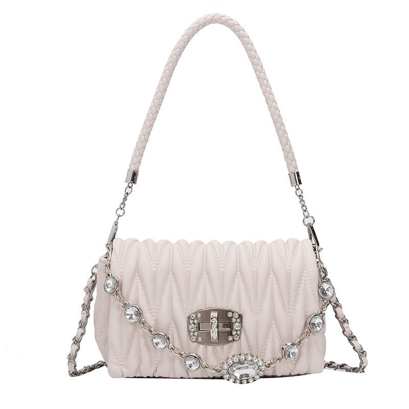 Chain One Shoulder Messenger Bag Fashion Embroidery Thread Small Square Bag