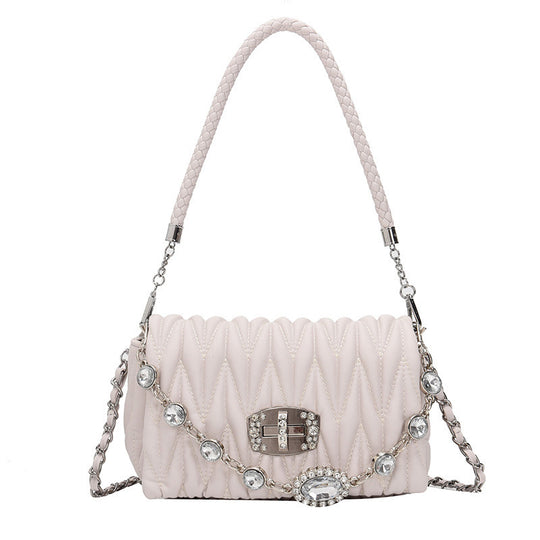 Chain One Shoulder Messenger Bag Fashion Embroidery Thread Small Square Bag