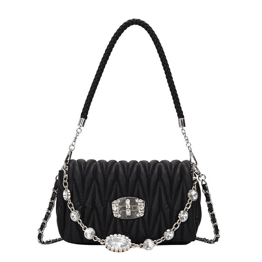 Chain One Shoulder Messenger Bag Fashion Embroidery Thread Small Square Bag