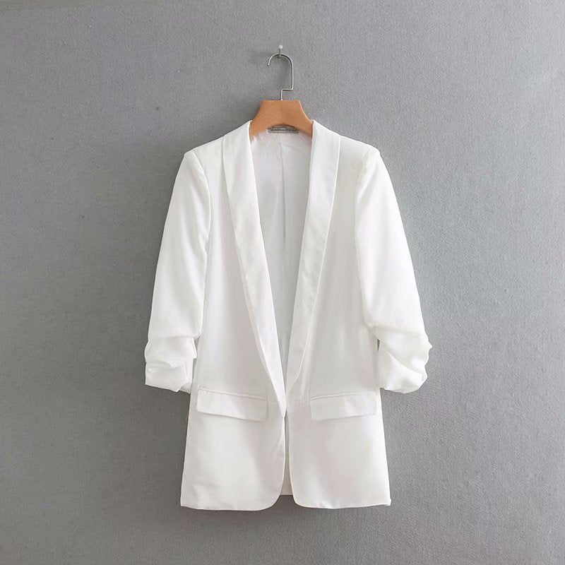 Fashion New Style Pleated Sleeve Casual Suit Jacket Women