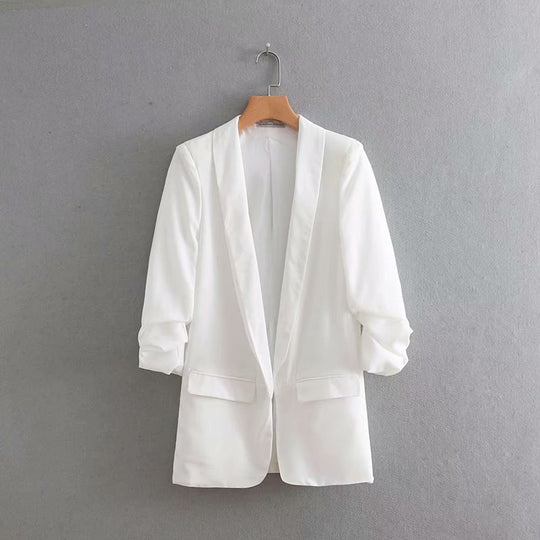 Fashion New Style Pleated Sleeve Casual Suit Jacket Women