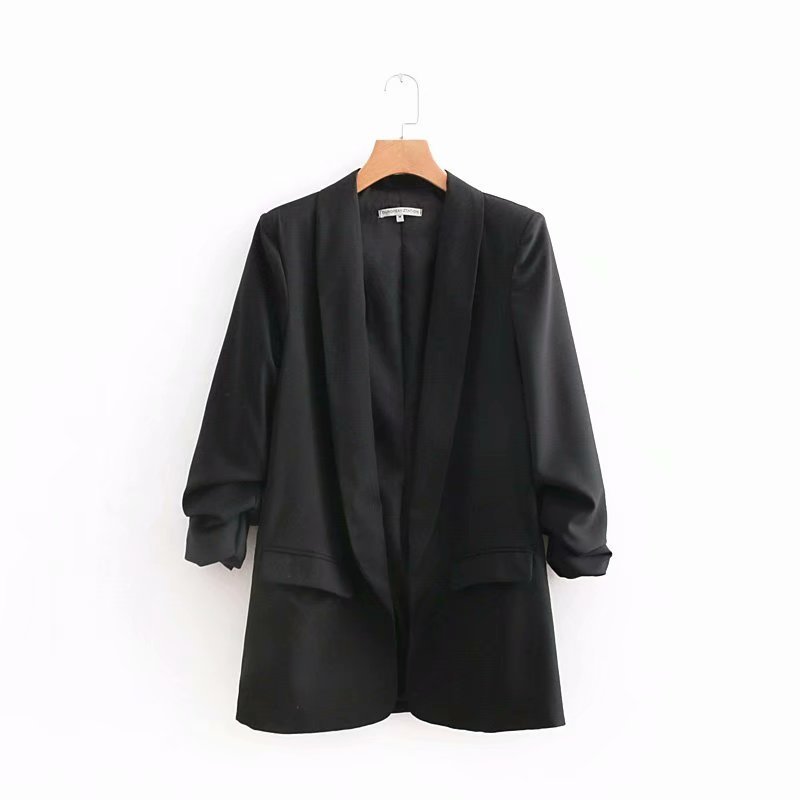 Fashion New Style Pleated Sleeve Casual Suit Jacket Women