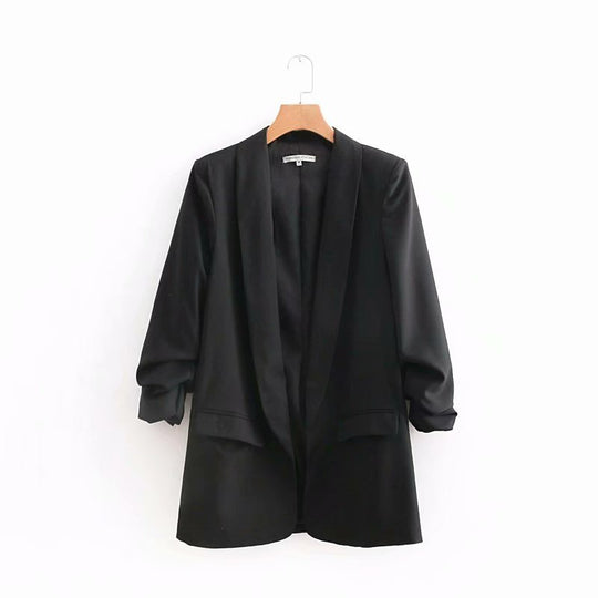 Fashion New Style Pleated Sleeve Casual Suit Jacket Women