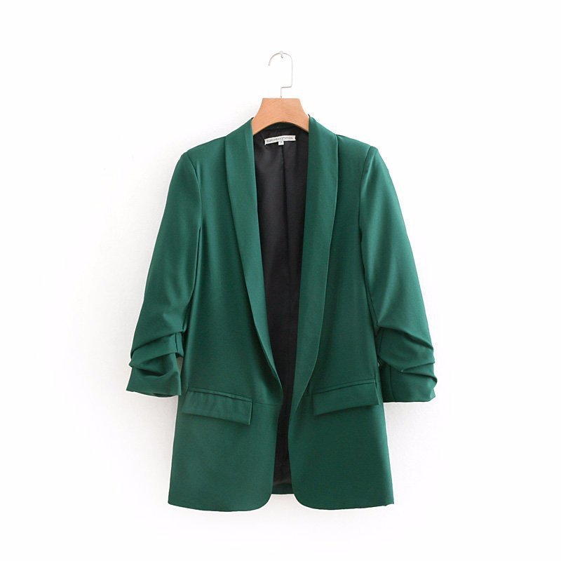 Fashion New Style Pleated Sleeve Casual Suit Jacket Women