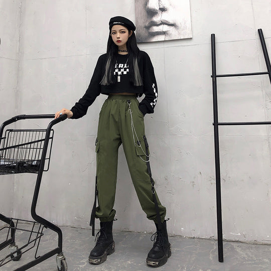 New Korean Fashion High-waisted Trousers Women
