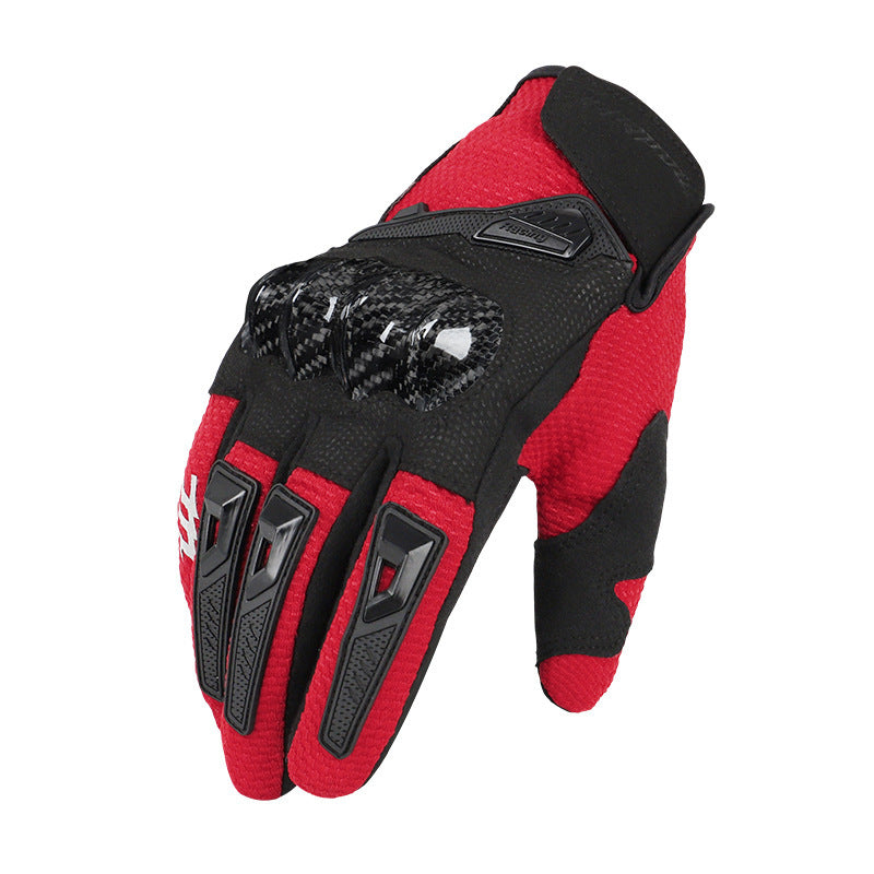 Motorcycle racing gloves carbon fiber motorcycle breathable anti-fall touch screen riding gloves summer men