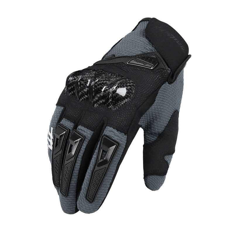 Motorcycle racing gloves carbon fiber motorcycle breathable anti-fall touch screen riding gloves summer men
