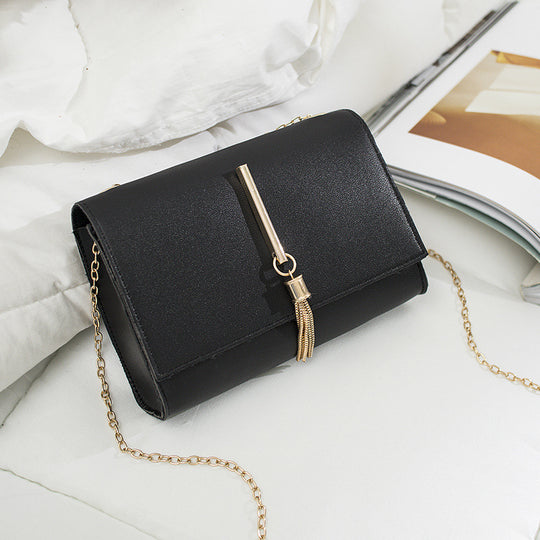 Fashionable Korean Chain One Shoulder Small Square Bag Trendy Pendant Diagonal Bag